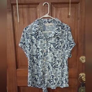 Have Blue and White Patterned Button-Down Shirt